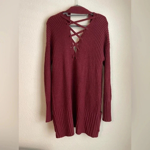Arizona Jean Company women’s  burgundy red cardigan with pockets size L - Picture 2 of 7